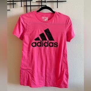 Adidas Pink Logo T-Shirt Women’s Medium Athletic Tee